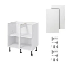 GoodHome Garcinia Gloss White Integrated Handle Base Kitchen Cabinet (W)800mm (H)720mm -Prime Kitchen goodhome garcinia gloss white integrated handle base kitchen cabinet w 800mm h 720mm5059340702452 07c bq