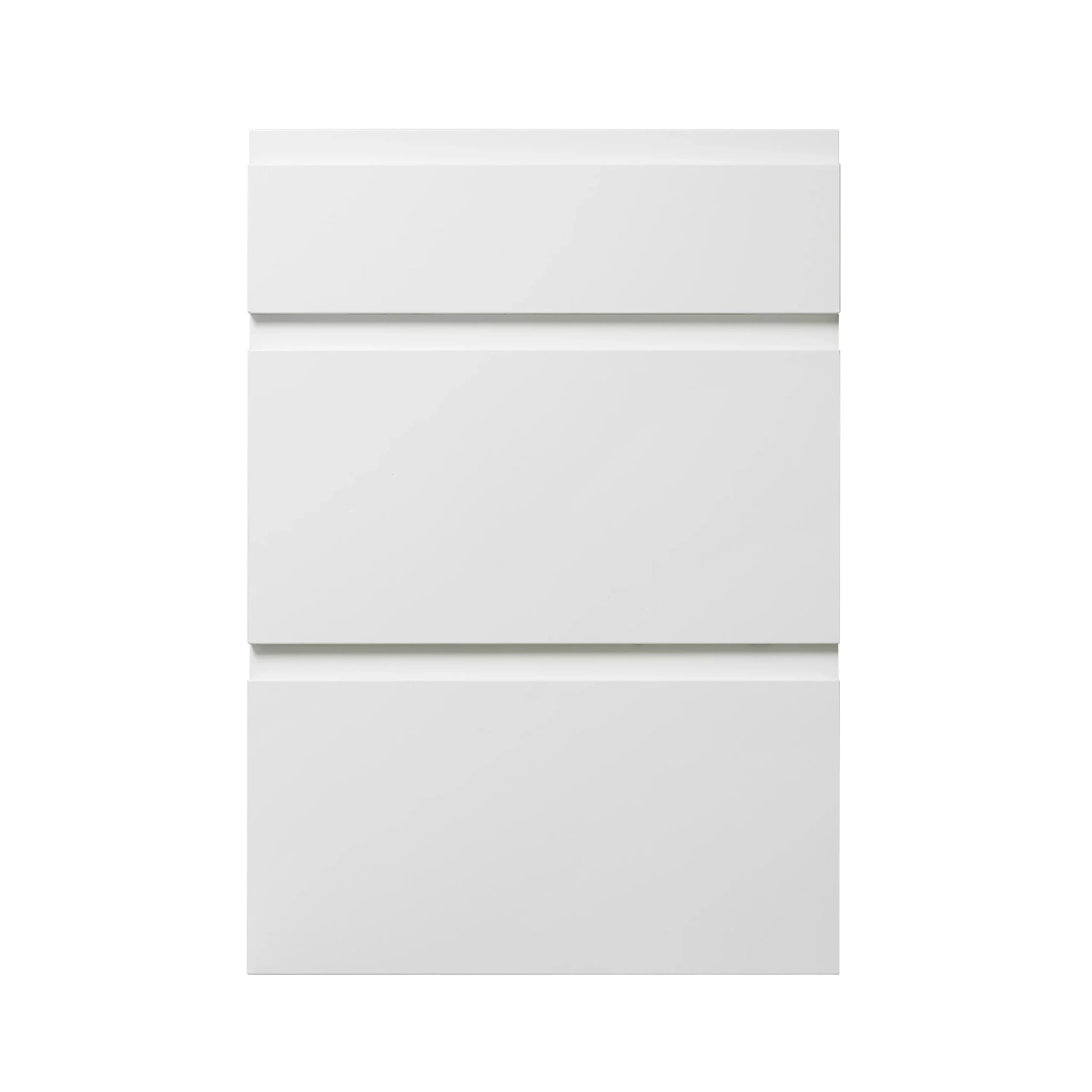 GoodHome Garcinia Gloss White Integrated Handle Drawer Front (W)500mm, Pack Of 3 3 GoodHome Garcinia Gloss White Integrated Handle Drawer Front (W)500mm, Pack Of 3