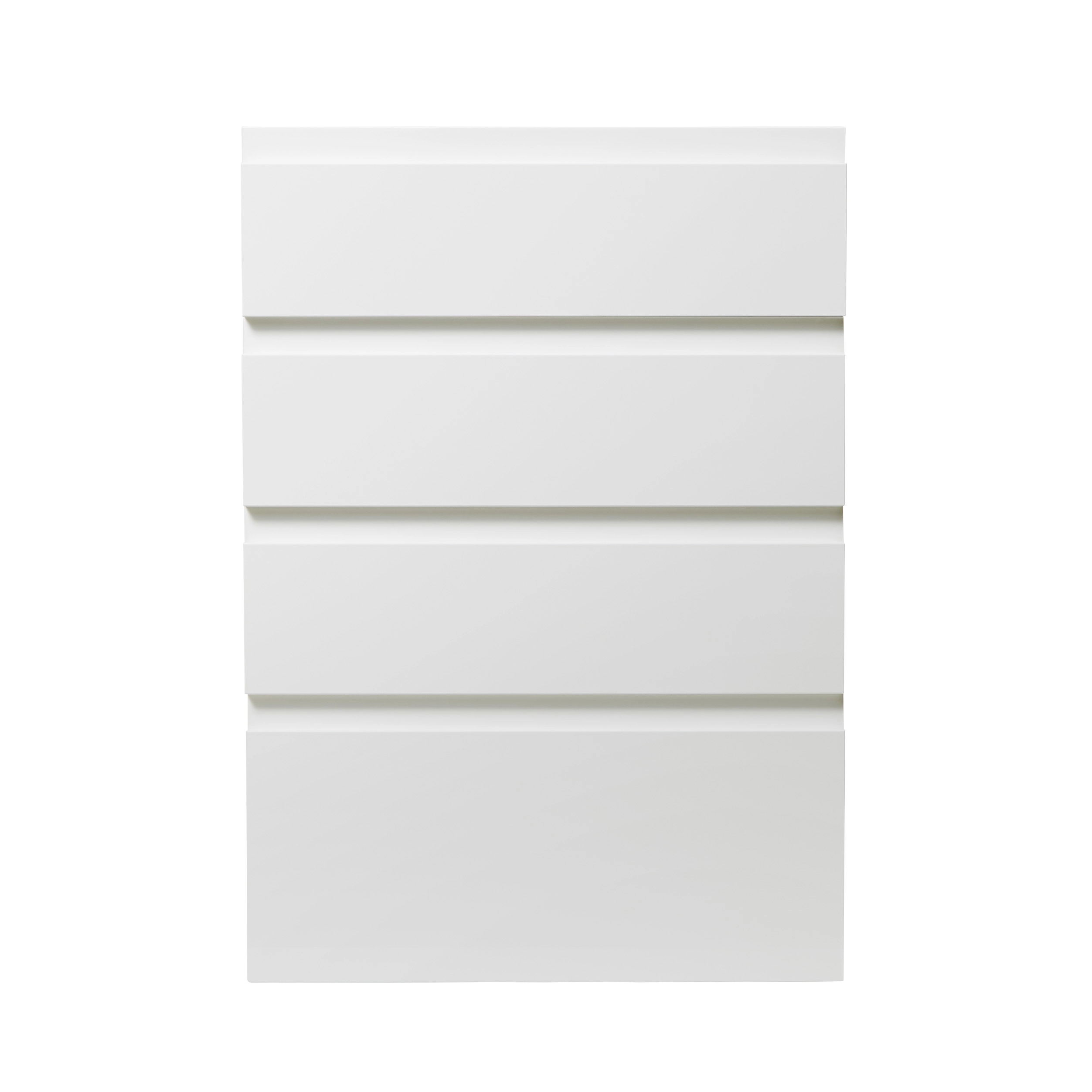 GoodHome Garcinia Gloss White Integrated Handle Drawer Front (W)500mm, Pack Of 4 3 GoodHome Garcinia Gloss White Integrated Handle Drawer Front (W)500mm, Pack Of 4