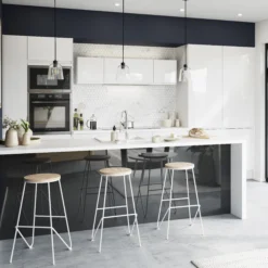 GoodHome Garcinia Gloss White Integrated Handle Highline Cabinet Door (W)300mm (H)715mm (T)19mm -Prime Kitchen goodhome garcinia gloss white integrated handle highline cabinet door w 300mm h 715mm t 19mm3663602650928 10i