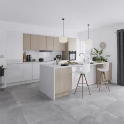 GoodHome Garcinia Gloss White Integrated Handle Highline Cabinet Door (W)300mm (H)715mm (T)19mm -Prime Kitchen goodhome garcinia gloss white integrated handle highline cabinet door w 300mm h 715mm t 19mm3663602651239 20i