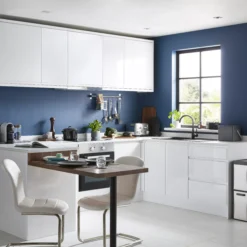 GoodHome Garcinia Gloss White Integrated Handle Highline Cabinet Door (W)400mm (H)715mm (T)19mm -Prime Kitchen goodhome garcinia gloss white integrated handle highline cabinet door w 400mm h 715mm t 19mm3663602650867 51i