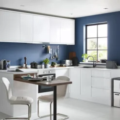 GoodHome Garcinia Gloss White Integrated Handle Wall Kitchen Cabinet (W)400mm (H)720mm -Prime Kitchen goodhome garcinia gloss white integrated handle wall kitchen cabinet w 400mm h 720mm5059340702490 01i bq