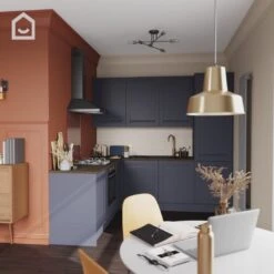 GoodHome Garcinia Matt Navy Blue End Panel (H)900mm (W)610mm -Prime Kitchen goodhome garcinia matt navy blue end panel h 900mm w 610mm5059340128917 KFG