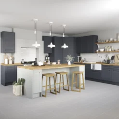 GoodHome Garcinia Matt Stone Integrated Handle Shaker Tall Wall Cabinet Door (W)150mm (H)895mm (T)20mm -Prime Kitchen goodhome garcinia matt stone integrated handle shaker tall wall cabinet door w 150mm h 895mm t 20mm5059340129051 21i