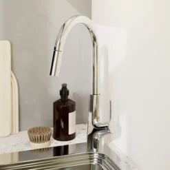 GoodHome Guntur Chrome-plated Kitchen Side Lever Pull Out Sensor Tap -Prime Kitchen goodhome guntur chrome plated kitchen side lever pull out sensor tap5059340452524 01i