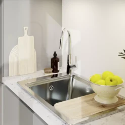 GoodHome Guntur Chrome-plated Kitchen Side Lever Pull Out Sensor Tap -Prime Kitchen goodhome guntur chrome plated kitchen side lever pull out sensor tap5059340452524 02i