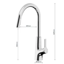 GoodHome Guntur Chrome-plated Kitchen Side Lever Pull Out Sensor Tap -Prime Kitchen goodhome guntur chrome plated kitchen side lever pull out sensor tap5059340452524 02t