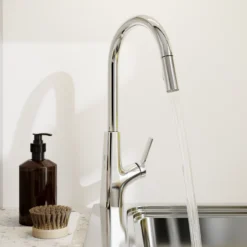 GoodHome Guntur Chrome-plated Kitchen Side Lever Pull Out Sensor Tap -Prime Kitchen goodhome guntur chrome plated kitchen side lever pull out sensor tap5059340452524 04i