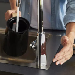 GoodHome Guntur Chrome-plated Kitchen Side Lever Pull Out Sensor Tap -Prime Kitchen goodhome guntur chrome plated kitchen side lever pull out sensor tap5059340452524 05i