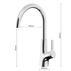 GoodHome Guntur Chrome-plated Kitchen Side Lever Sensor Tap -Prime Kitchen goodhome guntur chrome plated kitchen side lever sensor tap5059340452531 02t