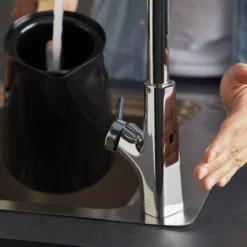 GoodHome Guntur Chrome-plated Kitchen Side Lever Sensor Tap -Prime Kitchen goodhome guntur chrome plated kitchen side lever sensor tap5059340452531 03i