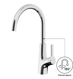 GoodHome Guntur Chrome-plated Kitchen Side Lever Sensor Tap -Prime Kitchen goodhome guntur chrome plated kitchen side lever sensor tap5059340452531 71c EN