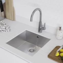 GoodHome Guntur Stainless Steel Effect Kitchen Side Lever Sensor Tap -Prime Kitchen goodhome guntur stainless steel effect kitchen side lever sensor tap5059340452548 02i