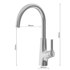 GoodHome Guntur Stainless Steel Effect Kitchen Side Lever Sensor Tap -Prime Kitchen goodhome guntur stainless steel effect kitchen side lever sensor tap5059340452548 02t