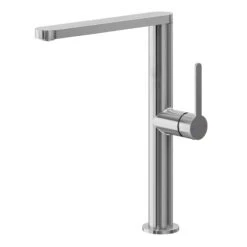 GoodHome Havarti Stainless Steel Effect Kitchen Side Lever Tap