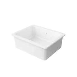 GoodHome Hyssop White Ceramic 1 Bowl Kitchen Sink (W)460mm X (L)565mm -Prime Kitchen goodhome hyssop white ceramic 1 bowl kitchen sink w 460mm x l 565mm5059340458441 01c