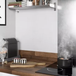 GoodHome KABSA Walnut Effect Timber Particle Board Upstand (L)3000mm -Prime Kitchen goodhome kabsa walnut effect timber particle board upstand l 3000mm5059340251776 01i