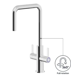 GoodHome Kamut Chrome-plated Kitchen Twin Lever Tap -Prime Kitchen goodhome kamut chrome plated kitchen twin lever tap5059340452661 71c EN