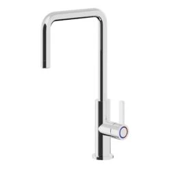 GoodHome Kamut Silver Chrome Effect Kitchen Side Lever Tap