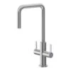 GoodHome Kamut Stainless Steel Effect Kitchen Twin Lever Tap