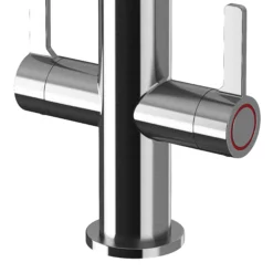 GoodHome Kamut Stainless Steel Effect Kitchen Twin Lever Tap -Prime Kitchen goodhome kamut stainless steel effect kitchen twin lever tap5059340452678 37c