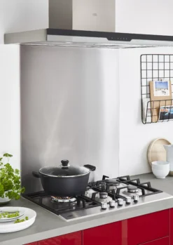 GoodHome Kasei Polished Brushed Effect Stainless Steel Splashback, (H)800mm (W)600mm (T)10mm -Prime Kitchen goodhome kasei polished brushed effect stainless steel splashback h 800mm w 600mm t 10mm3663602633969 01i bq