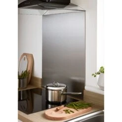 GoodHome Kasei Polished Brushed Effect Stainless Steel Splashback, (H)800mm (W)600mm (T)10mm -Prime Kitchen goodhome kasei polished brushed effect stainless steel splashback h 800mm w 600mm t 10mm3663602633969 02i bq