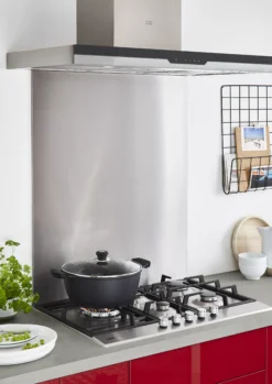 GoodHome Kasei Polished Brushed Effect Stainless Steel Splashback, (H)800mm (W)600mm (T)10mm -Prime Kitchen goodhome kasei polished brushed effect stainless steel splashback h 800mm w 600mm t 10mm3663602633969 10i