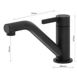 GoodHome Kawa Black Graphite Effect Kitchen Top Lever Tap -Prime Kitchen goodhome kawa black graphite effect kitchen top lever tap5059340452586 02t