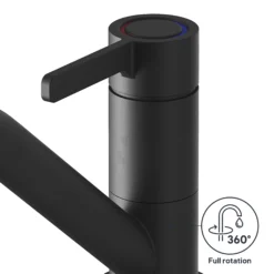 GoodHome Kawa Black Graphite Effect Kitchen Top Lever Tap -Prime Kitchen goodhome kawa black graphite effect kitchen top lever tap5059340452586 71c EN