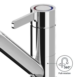 GoodHome Kawa Chrome-plated Kitchen Top Lever Tap -Prime Kitchen goodhome kawa chrome plated kitchen top lever tap5059340452562 71c EN