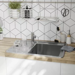 GoodHome Kawa Stainless Steel Effect Kitchen Top Lever Tap -Prime Kitchen goodhome kawa stainless steel effect kitchen top lever tap5059340452579 02i