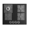 GoodHome Linksense GH60GASLK 4 Burner Black Glass & Steel Gas Hob, (W)590mm -Prime Kitchen goodhome linksense gh60gaslk 4 burner black glass steel gas hob w 590mm5059340445793 02c