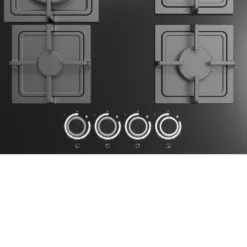 GoodHome Linksense GH60GASLK 4 Burner Black Glass & Steel Gas Hob, (W)590mm -Prime Kitchen goodhome linksense gh60gaslk 4 burner black glass steel gas hob w 590mm5059340445793 37c
