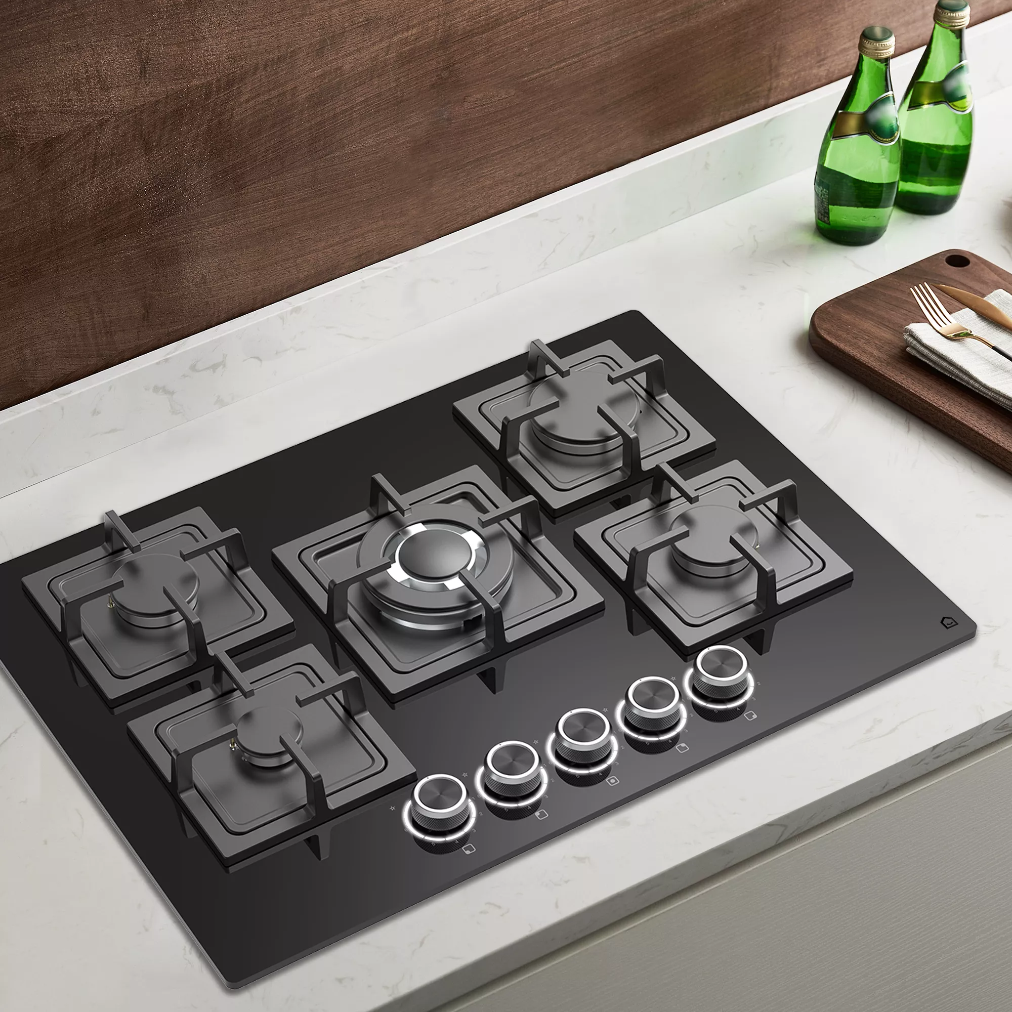 GoodHome Linksense GH78GASLK 70cm Gas Hob - Black 11 GoodHome Linksense GH78GASLK 70cm Gas Hob - Black - Image 9