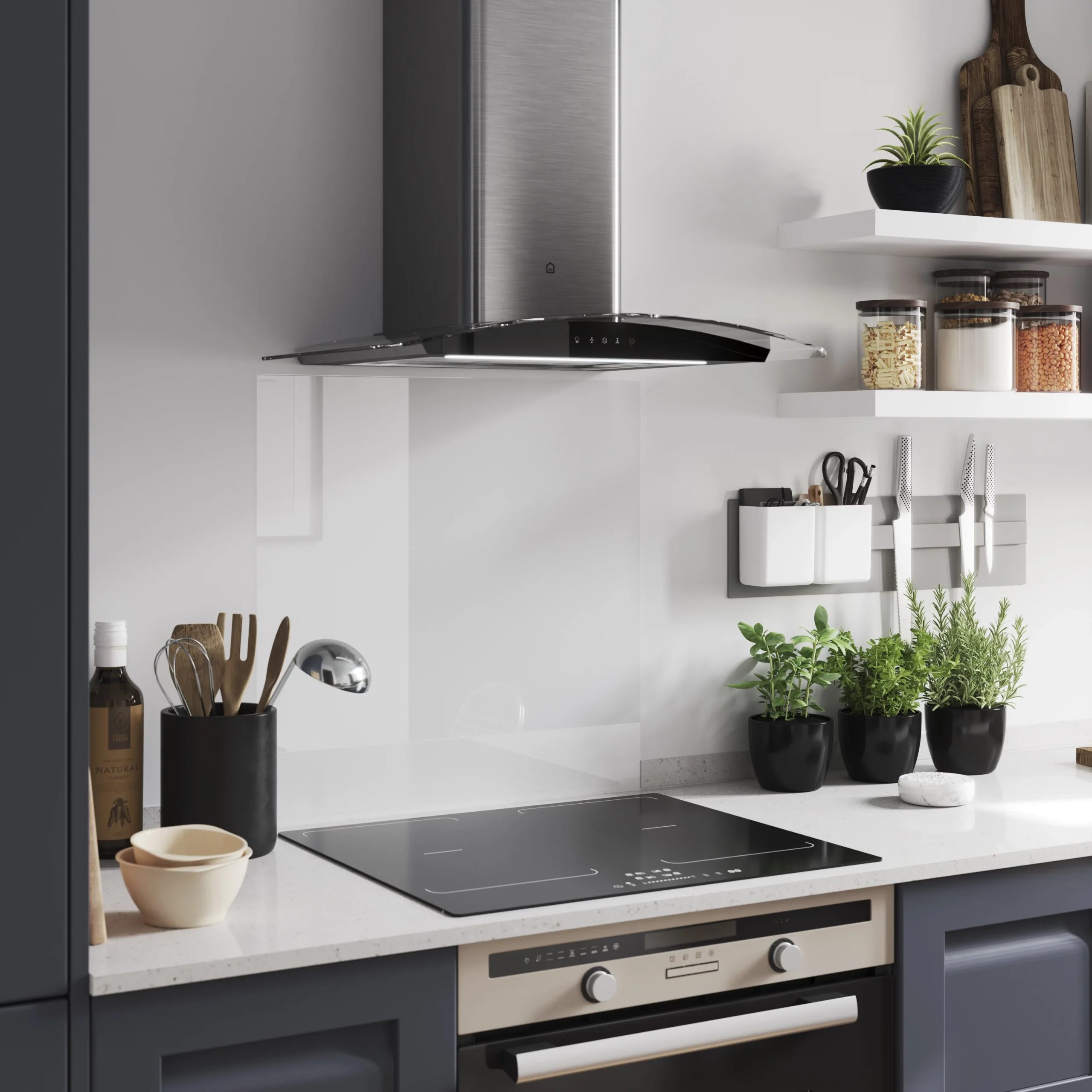 GoodHome LinkSense GHCG60LKSS Glass Curved Cooker Hood (W)59.8cm 11 GoodHome LinkSense GHCG60LKSS Glass Curved Cooker Hood (W)59.8cm - Image 9