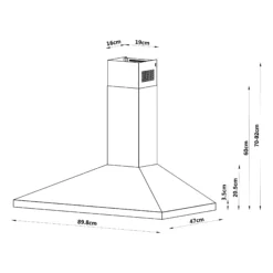 GoodHome LinkSense GHCH90LKBL Black Steel & Glass Chimney Cooker Hood (W)89.8cm - Black 20 GoodHome LinkSense GHCH90LKBL Black Steel & Glass Chimney Cooker Hood (W)89.8cm - Black -Prime Kitchen goodhome linksense ghch90lkbl black steel glass chimney cooker hood w 89 8cm black5059340446110 01t