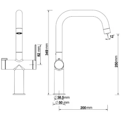 GoodHome Loreli Stainless Steel Effect Filter Tap -Prime Kitchen goodhome loreli stainless steel effect filter tap5059340452494 01t