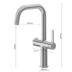 GoodHome Loreli Stainless Steel Effect Filter Tap -Prime Kitchen goodhome loreli stainless steel effect filter tap5059340452494 02t 1