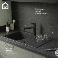 GoodHome Morita Black Graphite Effect Kitchen Top Lever Tap 21 GoodHome Morita Black Graphite Effect Kitchen Top Lever Tap -Prime Kitchen goodhome morita black graphite effect kitchen top lever tap5059340452616 45c EN