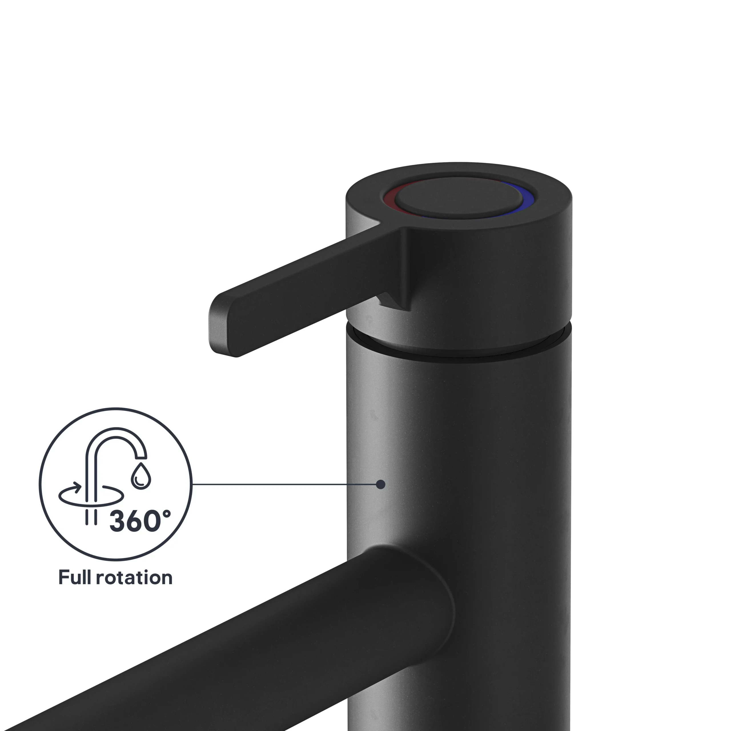 GoodHome Morita Black Graphite Effect Kitchen Top Lever Tap 8 GoodHome Morita Black Graphite Effect Kitchen Top Lever Tap - Image 6