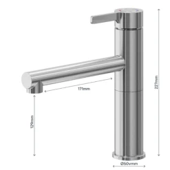 GoodHome Morita Stainless Steel Effect Kitchen Top Lever Tap -Prime Kitchen goodhome morita stainless steel effect kitchen top lever tap5059340452609 02t