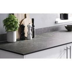 GoodHome Nepeta Grey Stone Effect Paper & Resin Upstand (L)3000mm -Prime Kitchen goodhome nepeta grey stone effect paper resin upstand l 3000mm3663602636656 02i bq