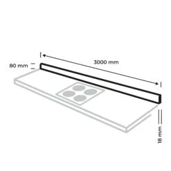 GoodHome Orin Light Solid Oak Upstand (L)3000mm -Prime Kitchen goodhome orin light solid oak upstand l 3000mm5059340795140 01t