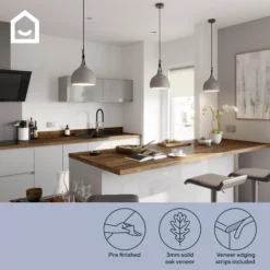 GoodHome Orin Onyx Solid Oak Upstand (L)3000mm -Prime Kitchen goodhome orin onyx solid oak upstand l 3000mm5059340795157 71i