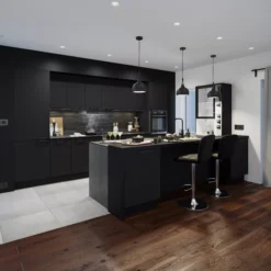 GoodHome Pasilla Matt Carbon Thin Frame Slab Highline Cabinet Door (W)450mm (H)715mm (T)20mm -Prime Kitchen goodhome pasilla matt carbon thin frame slab highline cabinet door w 450mm h 715mm t 20mm3663602474487 22i