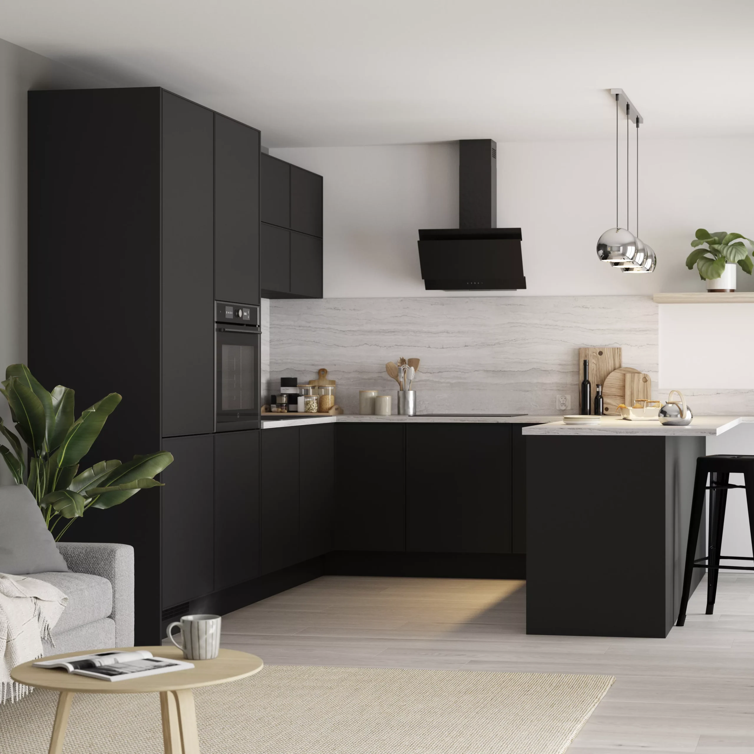 GoodHome Pasilla Matt Carbon Thin Frame Slab Standard Corner Post, (W)59mm (H)715mm 7 GoodHome Pasilla Matt Carbon Thin Frame Slab Standard Corner Post, (W)59mm (H)715mm - Image 5