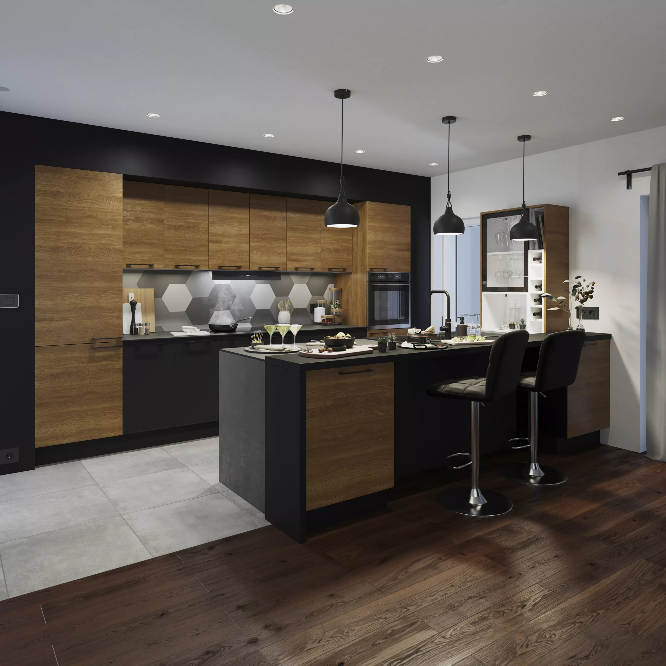 GoodHome Pasilla Matt Carbon Thin Frame Slab Standard End Panel (H)900mm (W)610mm 12 GoodHome Pasilla Matt Carbon Thin Frame Slab Standard End Panel (H)900mm (W)610mm - Image 10