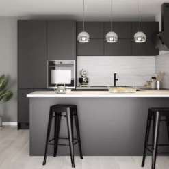 GoodHome Pasilla Matt Carbon Thin Frame Slab Standard End Panel (H)960mm (W)360mm -Prime Kitchen goodhome pasilla matt carbon thin frame slab standard end panel h 960mm w 360mm3663602474029 12i